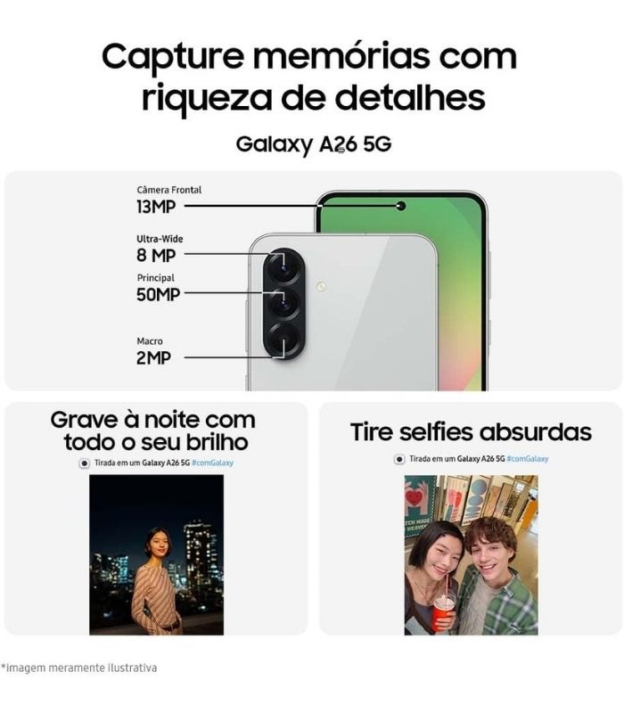 Samsung Galaxy A26 demonstração das câmeras