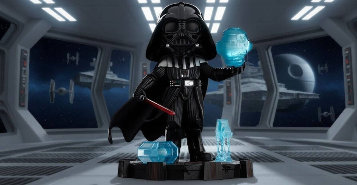 estátua MiniCo Darth Vader Star Wars sabre de luz