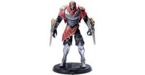 action figure Zed League of Legends armadura shurikens colecionável