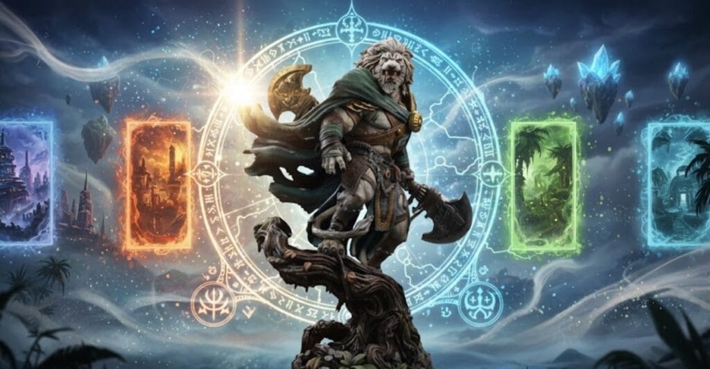 estátua Ajani Goldmane Magic The Gathering Art Scale 1/10