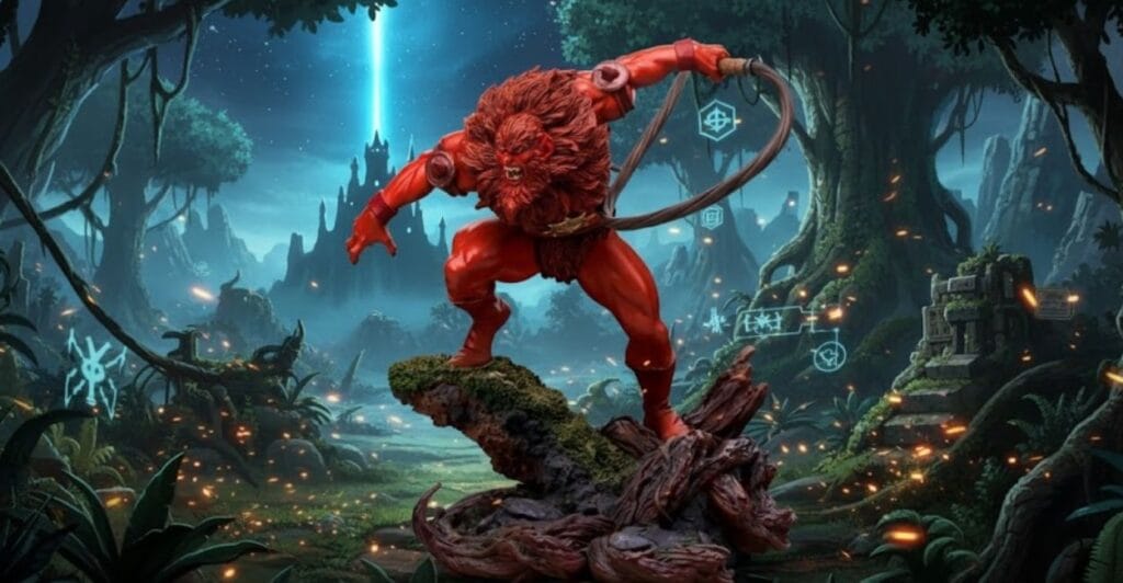 estátua Homem Fera Variant He-Man Mestres do Universo Art Scale 1/10