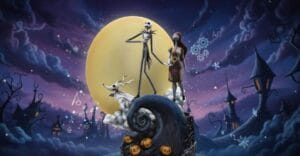 estátua Jack and Sally Nightmare Before Christmas Deluxe Art Scale 1/10
