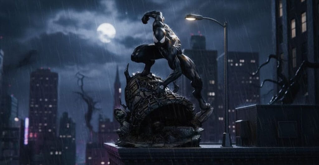 estátua Spider-Man Black Costume Art Scale 1/10 Iron Studios