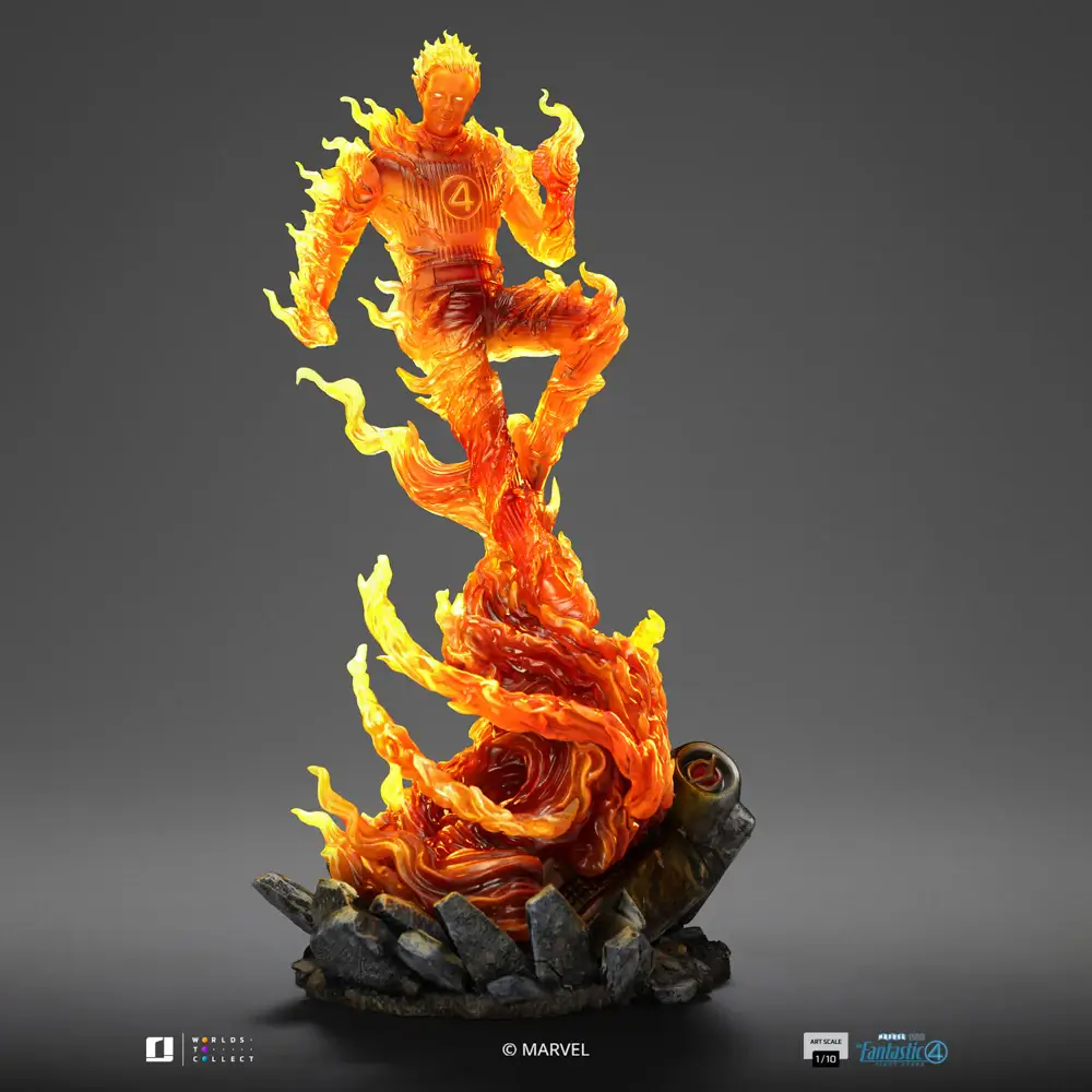 Review Estátua Tocha Humana Iron Studios: O Fogo Está na Sua Coleção? 1 estátua Tocha Humana Quarteto Fantástico Human Torch Art Scale 1/10