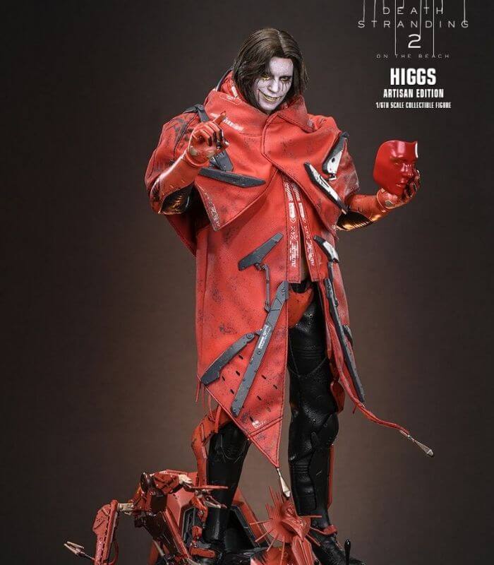 A Figura Higgs da Hot Toys Chegou Para Causar o Caos no Seu Lado da Praia! 2 figura Higgs Death Stranding 2 Artisan Edition casaco vermelho