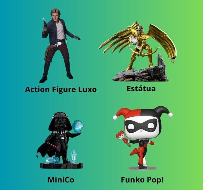 Action Figure o que é? Guia Definitivo para Entender e Colecionar Figuras de Ação 4 comparativo action figure luxo estátua Mini Co Funko Pop