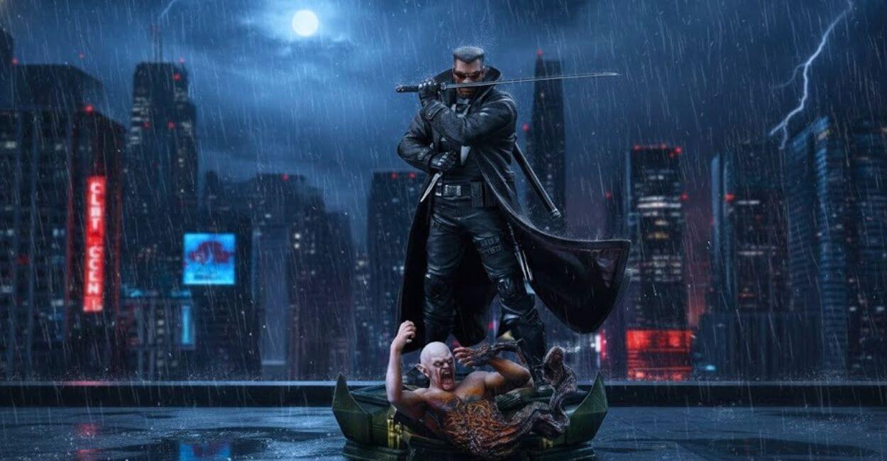 A Estátua Blade da Iron Studios Traz o Lendário Caçador de Vampiros da Marvel! 1 estátua Blade Marvel Comics Art Scale 1/10 espada