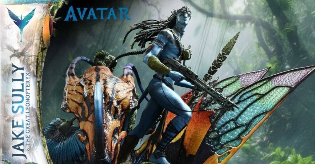 estátua Jake Sully Great Leonopteryx Avatar montaria Na'vi