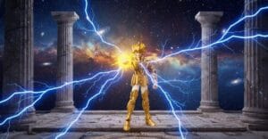 figura Aiolia de Leão Leo Aiolia Saint Seiya BLOKEES ChampionClass